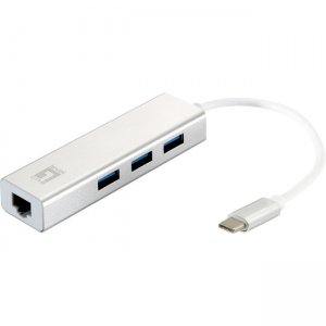 LevelOne Gigabit USB-C Network Adapter with USB Hub USB-0504