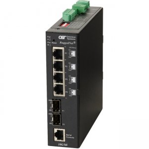 Omnitron Systems RuggedNet 10G/Mi, 2xSFP/SFP+, + 4xRJ-45, 2xDC Powered Industrial Temp 2902-0-24-2Z