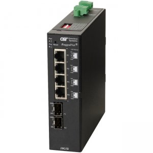 Omnitron Systems RuggedNet 10G/Si, 2xSFP/SFP+, 4xRJ-45, 2xDC Powered Industrial Temp 2903-0-24-2Z