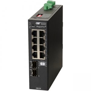 Omnitron Systems RuggedNet 10G/Si , 2xSFP/SFP+, 8xRJ-45, 2xDC Powered Industrial Temp 2903-0-28-2Z