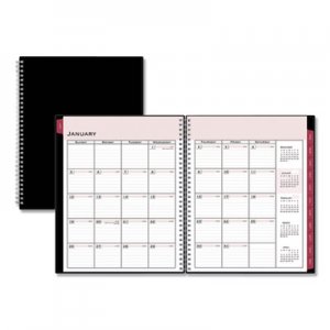 Blue Sky Classic Red Weekly/Monthly Appointment Book, 15-Min Time Slots (Mon-Sun), 11 x 8.5, Black Cover