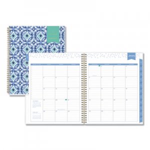 Blue Sky Day Designer Tile Weekly/Monthly Planner, 11 x 8.5, Blue/White Cover, 2021 BLS101411 101411