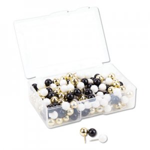 U Brands Fashion Sphere Push Pins, Plastic, Assorted, 7/16", 200/Pack UBR3084U0624 3084U06-24