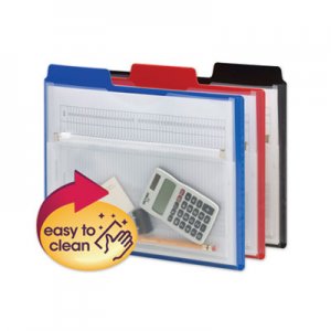 Smead Poly Project Organizer with Zip Pouch, 2-Sections, 1/3-Cut Tab, Letter Size, Assorted Colors, 3/Pack SMD89614