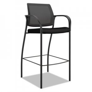 HON Ignition 2.0 Ilira-Stretch Mesh Back Cafe Height Stool, Supports up to 300 lbs., Black Seat/Black Back
