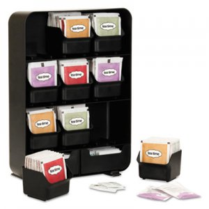 Mind Reader Baggy Nine-Drawer Tea Bag and Accessory Holder, Black, 10.24 x 4.33 x 13.11 EMSTBORGBLK