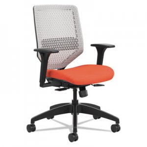 HON Solve Series ReActiv Back Task Chair, Supports up to 300 lbs., Bittersweet Seat/Titanium Back, Black Base HONSVR1AILC46TK SVR1AILC46TK