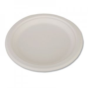 SCT ChampWare Heavyweight Bagasse Dinnerware, Plate, 9", White, 500/Carton SCH18140 SCH 18140