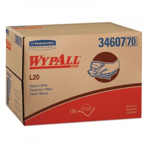 WypAll L20 Towels, Brag Box, 12 1/2 x 16 4/5, Multi-Ply, White, 176/Box KCC34607 34607