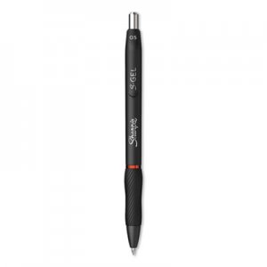 Sharpie S-Gel S-Gel Retractable Gel Pen, Fine 0.5 mm, Red Ink, Black Barrel, Dozen SAN2096166 2096166