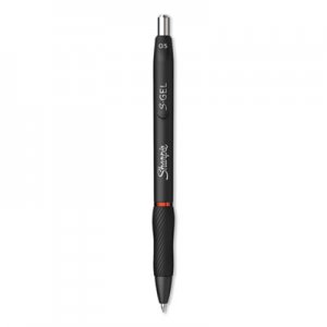 Sharpie S-Gel S-Gel Retractable Gel Pen, Fine 0.5 mm, Red Ink, Black Barrel, Dozen SAN2096166 2096166