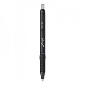 Sharpie S-Gel S-Gel Retractable Gel Pen, Fine 0.5 mm, Blue Ink, Black Barrel, Dozen SAN2096146 2096146