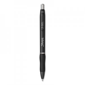 Sharpie S-Gel S-Gel Retractable Gel Pen, Fine 0.5 mm, Black Ink, Black Barrel, Dozen SAN2096145 2096145