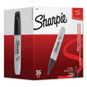 Sharpie Chisel Tip Permanent Marker, Broad, Black, 36/Pack SAN2083007 2083007