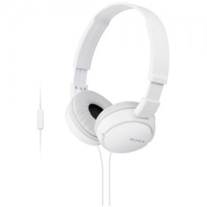 Sony ZX On-Ear Monitor Headphones, White MDRZX110AP/W