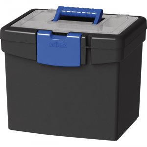 Storex File Storage Box, XL Storage Lid, Black/Blue (2 units/pack) 61415B02C STX61415B02C