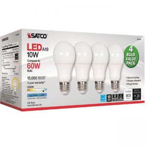 Satco 10W A19 LED 5000K Light Bulbs S28563 SDNS28563