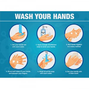 Lorell WASH YOUR HANDS 6 Steps Sign 00255 LLR00255