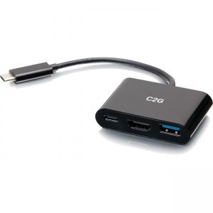 C2G USB C Multiport Adapter Mini Dock - HDMI, USB A & USB C - 4K 30Hz C2G54453
