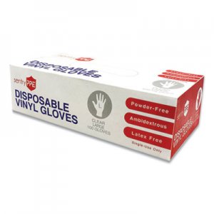 GN1 Single Use Vinyl Glove, Clear, Large, 100/Box, 10 Boxes/Carton GN1PE17331 PE17331