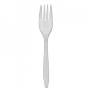Pactiv Fieldware Polypropylene Cutlery, Fork, Mediumweight, White, 1,000/Carton PCTYFWFWCH YFWFWCH