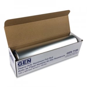 GEN Heavy-Duty Aluminum Foil Roll, 12" x 500 ft, 6/Carton GEN7120CT 7120CT