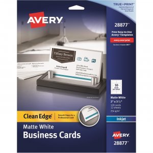 Avery Clean Edge Business Cards - True Print Matte - 2 -Sided Printing 28877 AVE28877