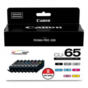 Canon 4215C007 (CLI-65) Ink, Black/Cyan/Gray/Light Gray/Magenta/Photo Cyan/Photo Magenta/Yellow, 8/Pack CNM4215C007 4215C007