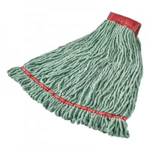 Rubbermaid Commercial Web Foot Shrinkless Looped-End Wet Mop Head, Cotton/Synthetic, Large, Green, 5" Red Headband RCPA25306GR00 FGA25306GR00