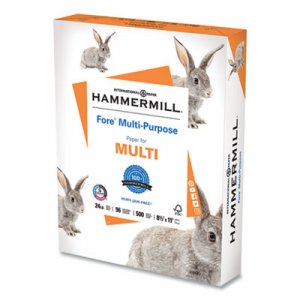 Hammermill Fore Multipurpose Print Paper, 96 Bright, 24 lb, 8.5 x 11, White, 500 Sheets/Ream HAM103283RM