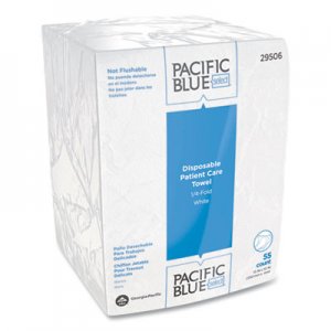 Georgia Pacific Professional Pacific Blue Select Disposable Patient Care Washcloths, 10 x 13, White, 55/Pack, 24 Packs/Carton GPC29506