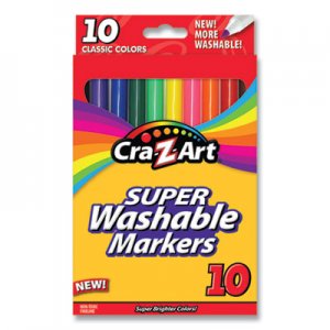 Cra-Z-Art Super Washable Markers, Fine Bullet Tip, Assorted Colors, 10/Set CZA1016148 1016148