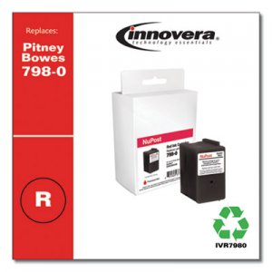 Innovera Compatible Red Postage Meter Ink, Replacement for Pitney Bowes 798-0 (SL-798-0), 1,500 Page-Yield IVR7980