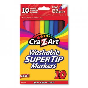 Cra-Z-Art Washable SuperTip Markers, Broad/Fine Bullet Tip, Assorted Colors, 10/Set CZA1007348 1007348