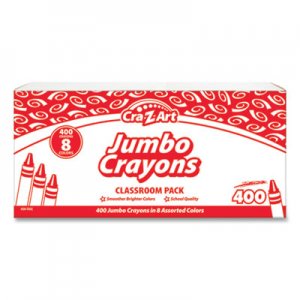Cra-Z-Art Jumbo Crayons, 8 Assorted Colors, 400/Pack CZA740051 740051