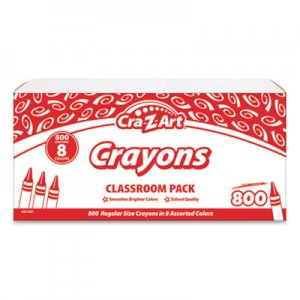 Cra-Z-Art Crayons, 8 Assorted Colors, 800/Pack CZA740031 740031