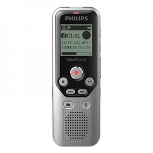 Philips Digital Voice Tracer 1250 Recorder, 8 GB, Black/Silver PSPDVT1250 DVT1250