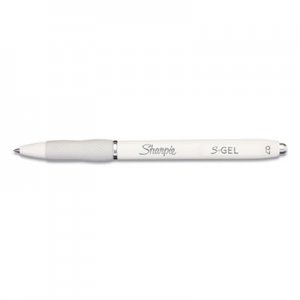 Sharpie S-Gel Fashion Barrel Pen, Medium 0.7 mm, Black Ink, Pearl White Barrel, Dozen SAN2126236 2126236