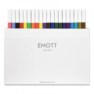 Uni-Ball EMOTT ever fine Porous Point Pens, Fine 0.4 mm, Assorted Ink, White Barrel, 40/Set UBC24839 24839