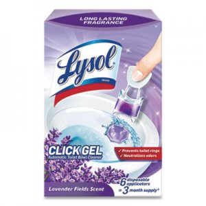 LYSOL Brand Click Gel Automatic Toilet Bowl Cleaner, Lavender Fields, 6/Box, 4 Boxes/Carton RAC89060CT 19200-89060