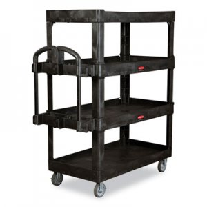 Rubbermaid Commercial 4-Shelf Heavy-Duty Ergo Utility Cart, 700 lb Capacity, 24.35 x 54.1 x 62.4