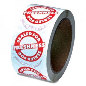 ICONEX Tamper Seal Label, 2" dia, Red/White, 500/Roll, 4 Rolls/Carton ICX90232498