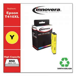 Innovera Remanufactured Yellow High-Yield Ink, Replacement for Epson T410XL (T410XL420), 650 Page-Yield IVRT410XL420