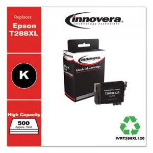 Innovera Remanufactured Black High-Yield Ink, Replacement for Epson T288XL (T288XL120), 500 Page-Yield IVRT288XL120