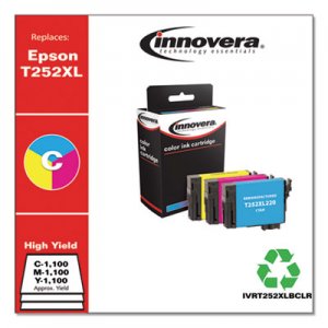Innovera Remanufactured Cyan/Magenta/Yellow High-Yield Ink, Replacement for Epson T252XL (T252XL220/320/420) 1,100 Page-Yield IVRT252XLBCLR