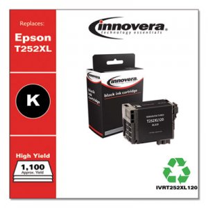 Innovera Remanufactured Black High-Yield Ink, Replacement for Epson T252XL (T252XL120), 1,100 Page-Yield IVRT252XL120