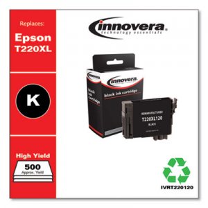 Innovera Remanufactured Black High-Yield Ink, Replacement for Epson T220XL (T220XL120), 500 Page-Yield IVRT220120