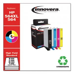 Innovera Remanufactured Black/Cyan/Magenta/Yellow Ink, Replacement for HP 564XL/564 (N9H60FN), 550/300 Page-Yield IVRN9H60FN