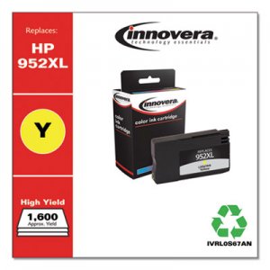Innovera Remanufactured Yellow High-Yield Ink, Replacement for HP 952XL (L0S67AN), 1,600 Page-Yield IVRL0S67AN