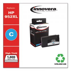 Innovera Remanufactured Cyan High-Yield Ink, Replacement for HP 952XL (L0S61AN), 1,600 Page-Yield IVRL0S61AN